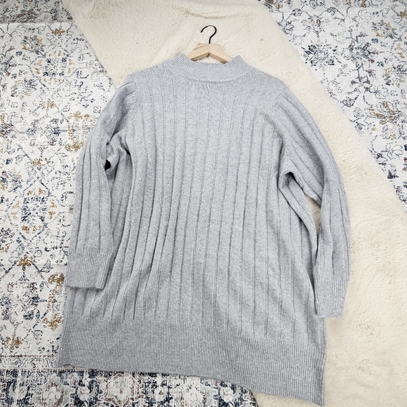 Torrid Vegan Cashmere Turtleneck Tunic Sweater Heather Gray 2 BNWT - Picture 1 of 7